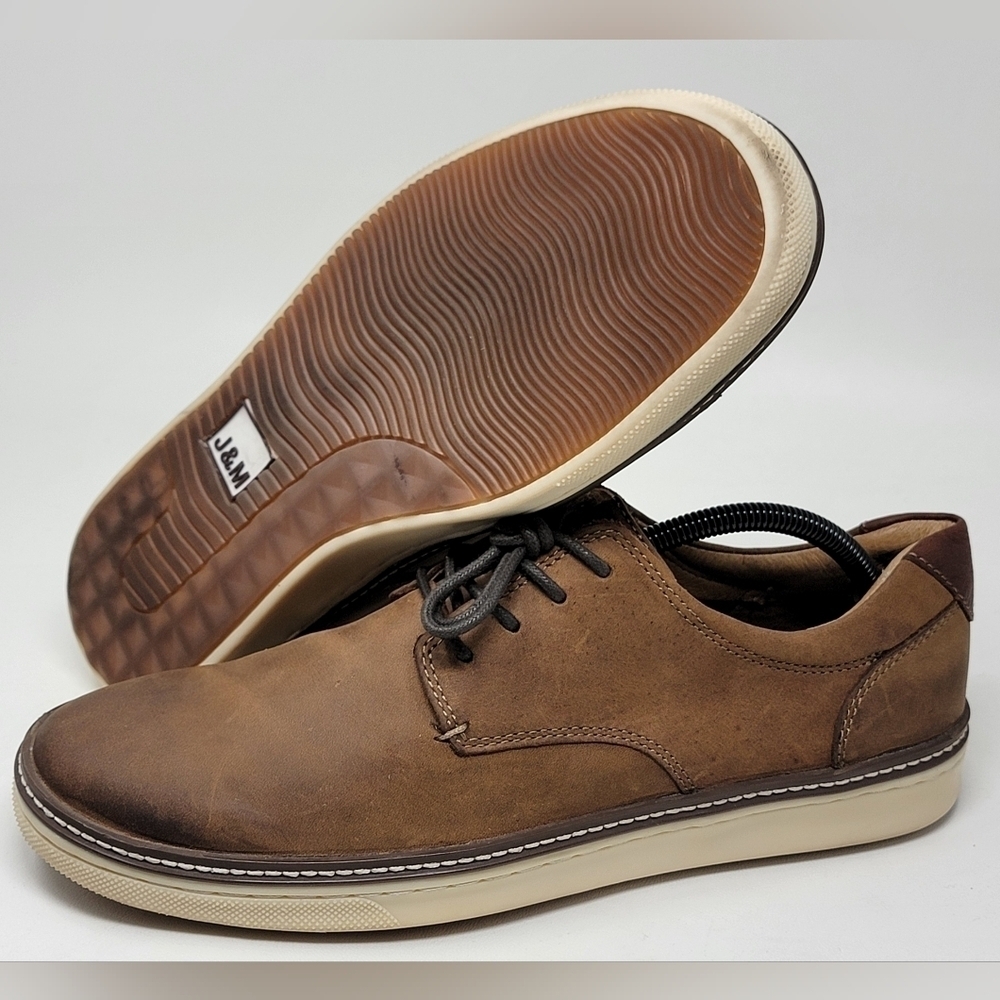 Johnston & Murphy J&M Sheepskin Men Brown Leather Oxford Shoes Size 10 Pre-owned